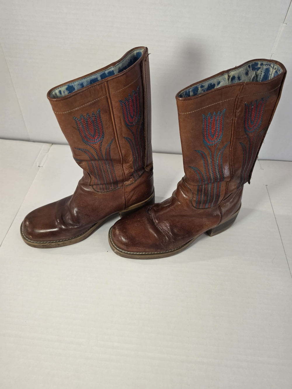 Vintage Boots with Embroidered Accent